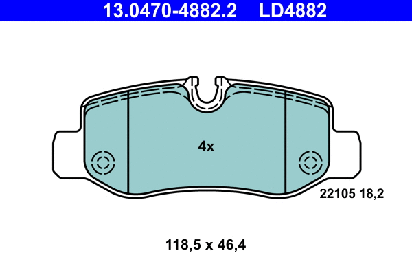 13.0470-4882.2 ATE Комплект тормозных колодок, дисковый тормоз (фото 1)