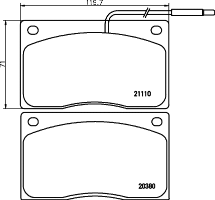 T0210 BEHR/HELLA/PAGID Комплект тормозных колодок, дисковый тормоз (фото 1)