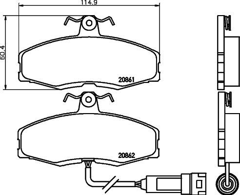 T0215 BEHR/HELLA/PAGID Комплект тормозных колодок, дисковый тормоз (фото 1)
