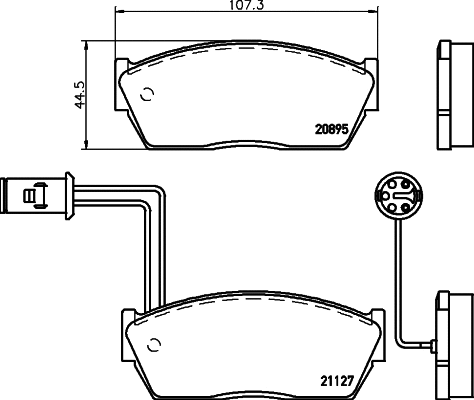 T0371 BEHR/HELLA/PAGID Комплект тормозных колодок, дисковый тормоз (фото 1)