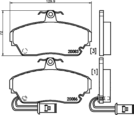 T0372 BEHR/HELLA/PAGID Комплект тормозных колодок, дисковый тормоз (фото 1)