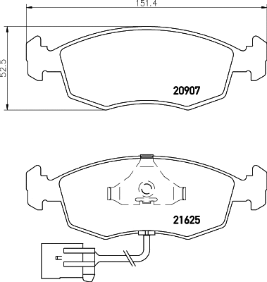 T1080 BEHR/HELLA/PAGID Комплект тормозных колодок, дисковый тормоз (фото 1)