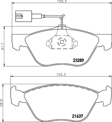 T1099 BEHR/HELLA/PAGID Комплект тормозных колодок, дисковый тормоз (фото 1)