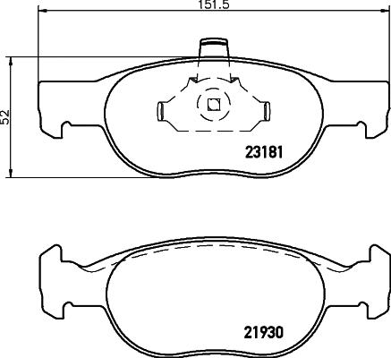 T1151 BEHR/HELLA/PAGID Комплект тормозных колодок, дисковый тормоз (фото 1)
