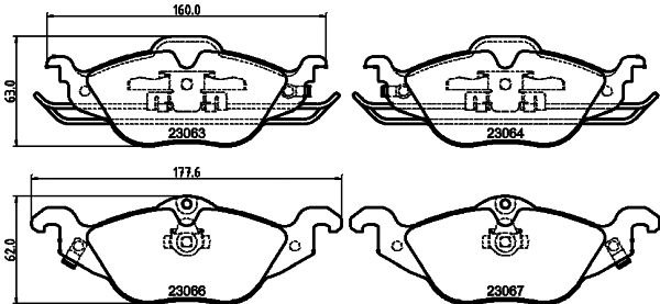 T1164 BEHR/HELLA/PAGID Комплект тормозных колодок, дисковый тормоз (фото 1)