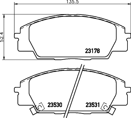 T1280 BEHR/HELLA/PAGID Комплект тормозных колодок, дисковый тормоз (фото 1)