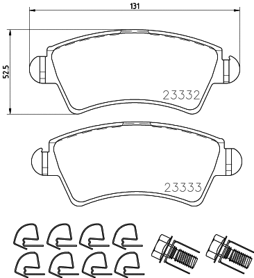 T1295 BEHR/HELLA/PAGID Комплект тормозных колодок, дисковый тормоз (фото 1)