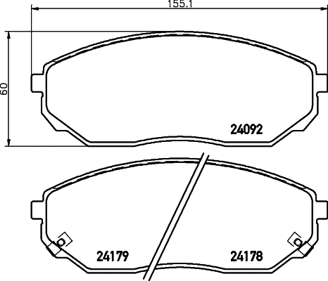 T1508 BEHR/HELLA/PAGID Комплект тормозных колодок, дисковый тормоз (фото 1)