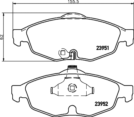 T1515 BEHR/HELLA/PAGID Комплект тормозных колодок, дисковый тормоз (фото 1)