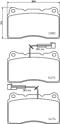 T1548 BEHR/HELLA/PAGID Комплект тормозных колодок, дисковый тормоз (фото 1)