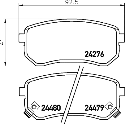 T1553 BEHR/HELLA/PAGID Комплект тормозных колодок, дисковый тормоз (фото 1)