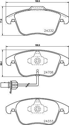 T1760 BEHR/HELLA/PAGID Комплект тормозных колодок, дисковый тормоз (фото 1)