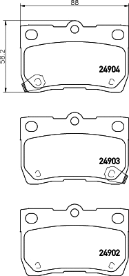 T1903 BEHR/HELLA/PAGID Комплект тормозных колодок, дисковый тормоз (фото 1)