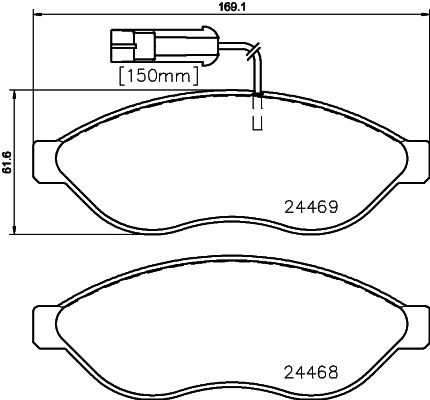 T2264 BEHR/HELLA/PAGID Комплект тормозных колодок, дисковый тормоз (фото 1)