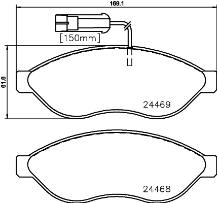 T2265 BEHR/HELLA/PAGID Комплект тормозных колодок, дисковый тормоз (фото 1)