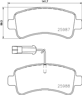 T2499 BEHR/HELLA/PAGID Комплект тормозных колодок, дисковый тормоз (фото 1)