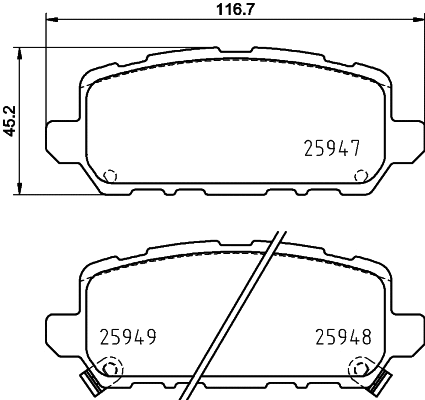 T2545 BEHR/HELLA/PAGID Комплект тормозных колодок, дисковый тормоз (фото 1)