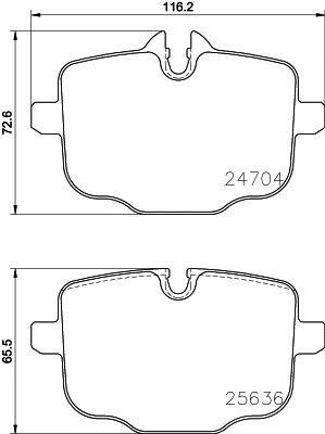T2558 BEHR/HELLA/PAGID Комплект тормозных колодок, дисковый тормоз (фото 1)