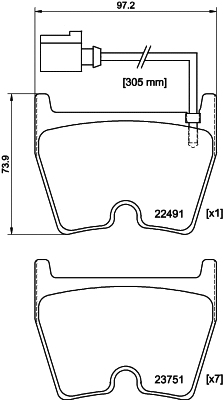 T2581 BEHR/HELLA/PAGID Комплект тормозных колодок, дисковый тормоз (фото 1)