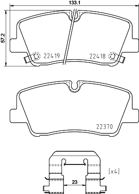 T2596 BEHR/HELLA/PAGID Комплект тормозных колодок, дисковый тормоз (фото 1)