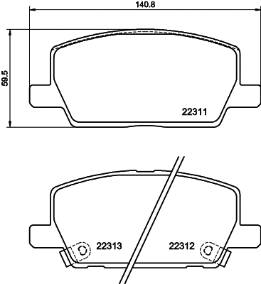 T2825 BEHR/HELLA/PAGID Комплект тормозных колодок, дисковый тормоз (фото 1)