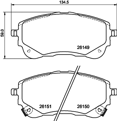 T2851 BEHR/HELLA/PAGID Комплект тормозных колодок, дисковый тормоз (фото 1)