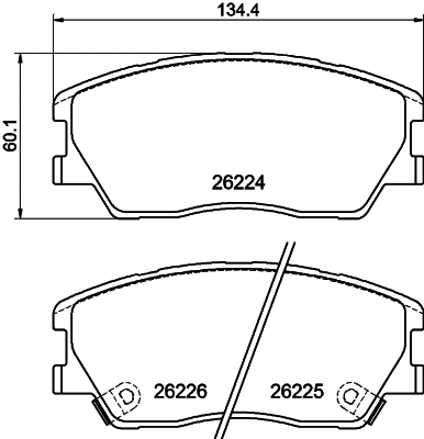 T2883 BEHR/HELLA/PAGID Комплект тормозных колодок, дисковый тормоз (фото 1)