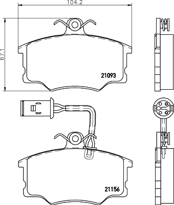 T5034 BEHR/HELLA/PAGID Комплект тормозных колодок, дисковый тормоз (фото 1)