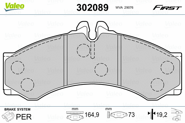 302089 VALEO Комплект тормозных колодок, дисковый тормоз (фото 2)