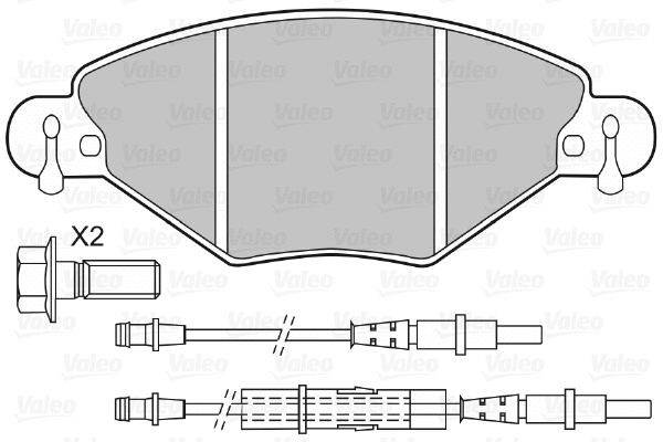 598419 VALEO Комплект тормозных колодок, дисковый тормоз (фото 1)