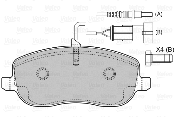 598553 VALEO Комплект тормозных колодок, дисковый тормоз (фото 1)