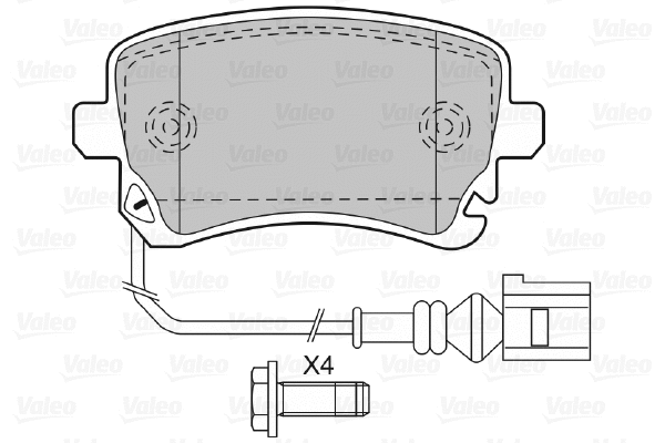 598671 VALEO Комплект тормозных колодок, дисковый тормоз (фото 1)