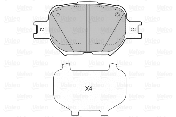 598827 VALEO Комплект тормозных колодок, дисковый тормоз (фото 1)