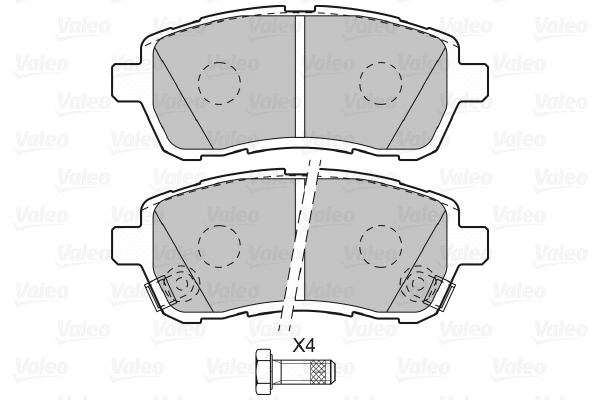 598999 VALEO Комплект тормозных колодок, дисковый тормоз (фото 1)