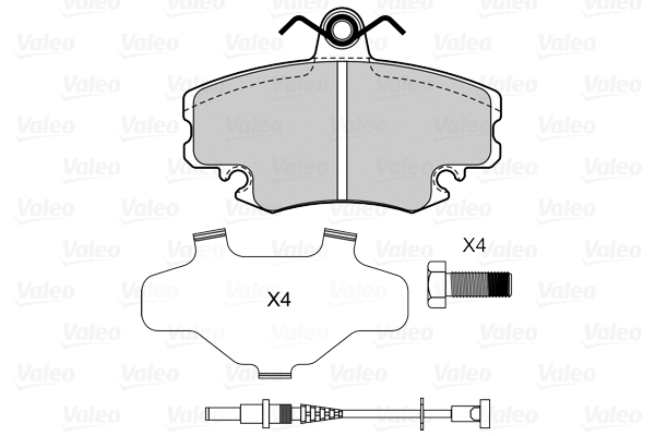 601427 VALEO Комплект тормозных колодок, дисковый тормоз (фото 1)