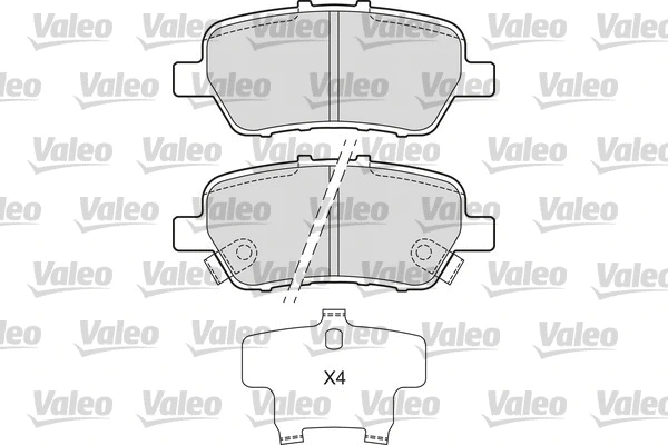 601674 VALEO Комплект тормозных колодок, дисковый тормоз (фото 1)