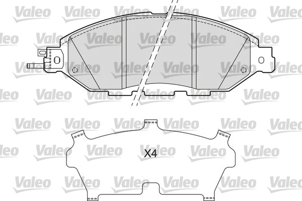 601675 VALEO Комплект тормозных колодок, дисковый тормоз (фото 1)