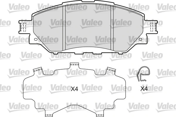 601681 VALEO Комплект тормозных колодок, дисковый тормоз (фото 1)