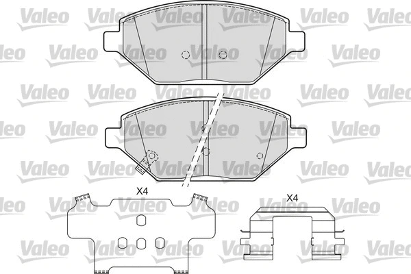 601686 VALEO Комплект тормозных колодок, дисковый тормоз (фото 1)