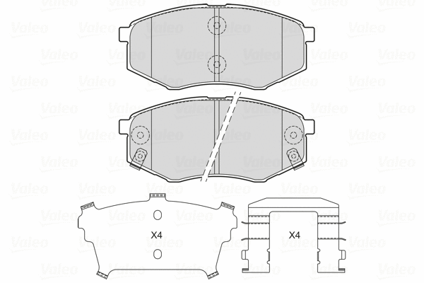 601715 VALEO Комплект тормозных колодок, дисковый тормоз (фото 1)