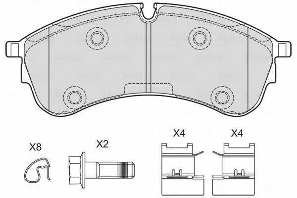 601761 VALEO Комплект тормозных колодок, дисковый тормоз (фото 1)