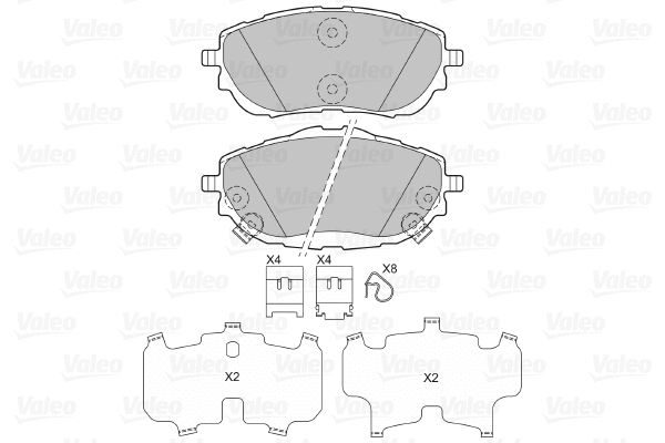 670362 VALEO Комплект тормозных колодок, дисковый тормоз (фото 1)