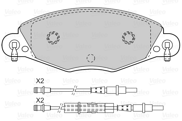 670416 VALEO Комплект тормозных колодок, дисковый тормоз (фото 1)