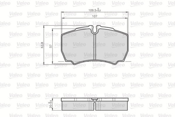 872123 VALEO Комплект тормозных колодок, дисковый тормоз (фото 1)