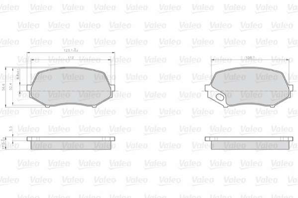 872240 VALEO Комплект тормозных колодок, дисковый тормоз (фото 1)