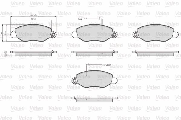 872432 VALEO Комплект тормозных колодок, дисковый тормоз (фото 1)