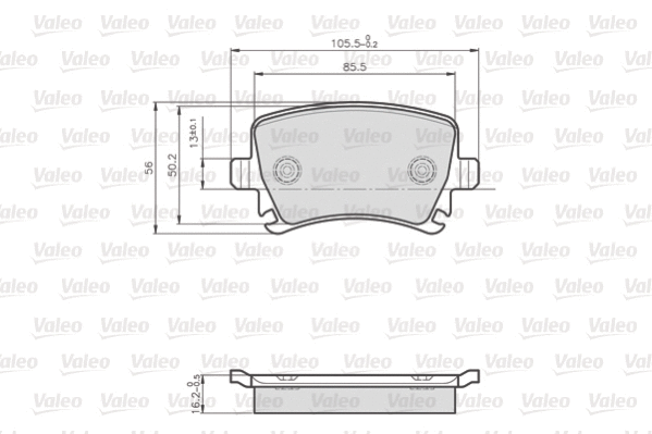 872914 VALEO Комплект тормозных колодок, дисковый тормоз (фото 1)