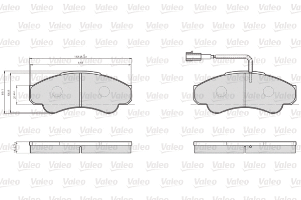 872919 VALEO Комплект тормозных колодок, дисковый тормоз (фото 1)