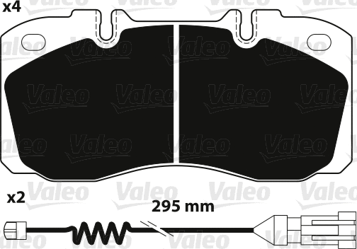 882234 VALEO Комплект тормозных колодок, дисковый тормоз (фото 1)