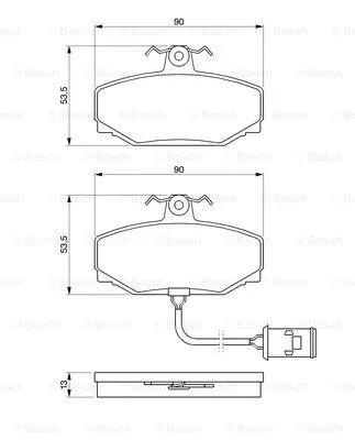 0 986 424 019 BOSCH Комплект тормозных колодок, дисковый тормоз (фото 1)